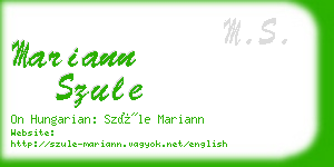 mariann szule business card